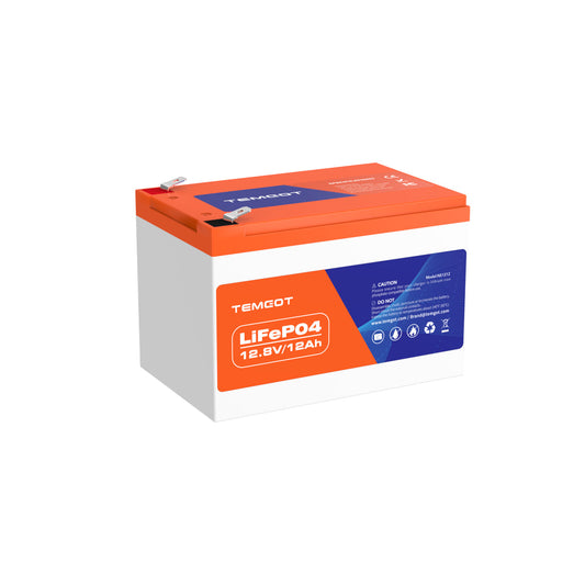 Temgo 12.8V 12Ah Rechargeable LiFePO4 Battery