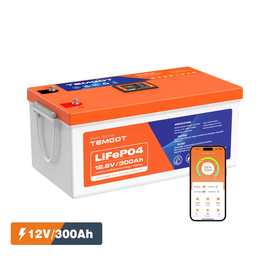 Temgo LiFePO4 12V 300Ah Self-Heating Battery