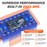 Temgo LiFePO4 12V 460Ah 5888Wh Self-Heating Battery with Touchable LCD Screen, Built-in 300A BMS & Bluetooth, 5000+ Cycles, Perfect for RVs, Yacht, Marine, Boat, UPS, Home Energy