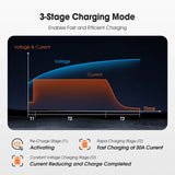Temgo 14.6V 50A LiFePO4 Battery Charger, Fast Charging Lithium Battery Charger with Smart Activation, LED Indicator, Wire Lugs & Full Protection