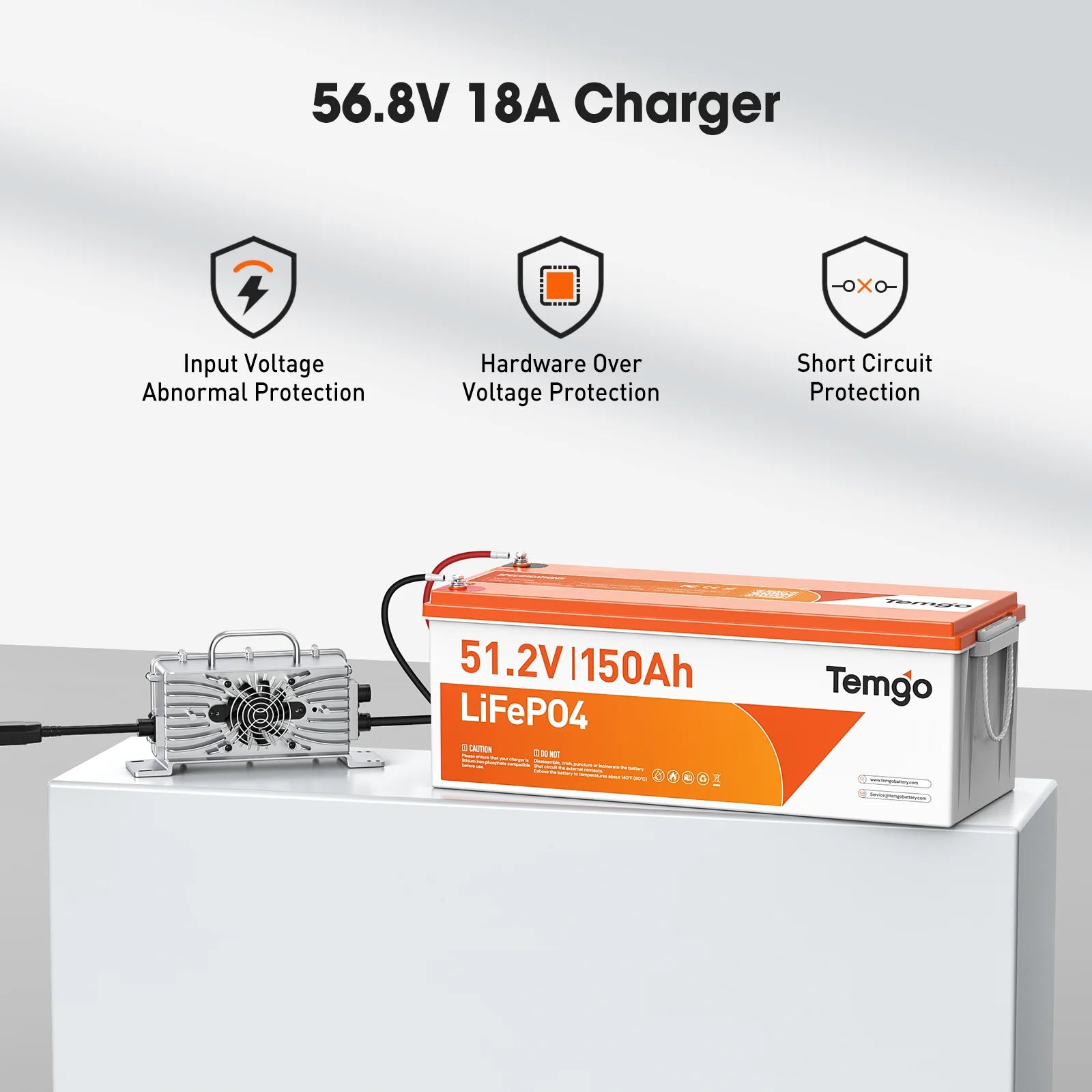 Temgo 48V (51.2V) 150Ah Lithium Golf Cart Battery